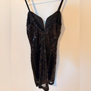 Black Sequin Mini Dress